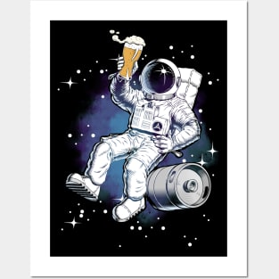 Astronaut with a beer Posters and Art